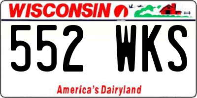 WI license plate 552WKS