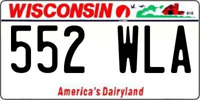 WI license plate 552WLA