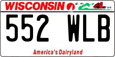 WI license plate 552WLB