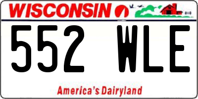WI license plate 552WLE