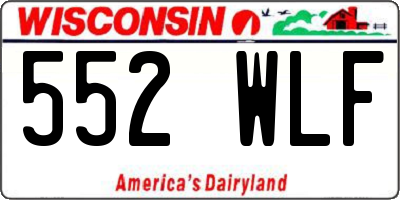 WI license plate 552WLF