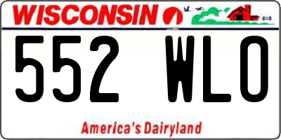 WI license plate 552WLO