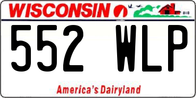 WI license plate 552WLP