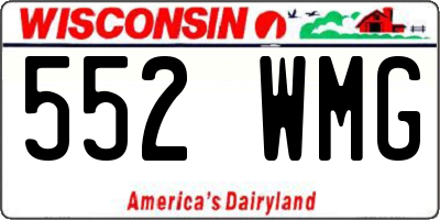 WI license plate 552WMG