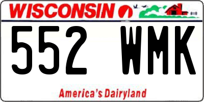 WI license plate 552WMK