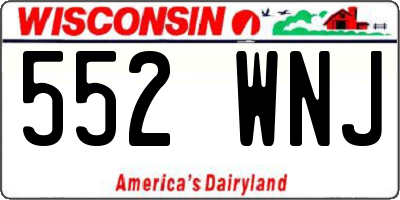 WI license plate 552WNJ
