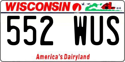 WI license plate 552WUS