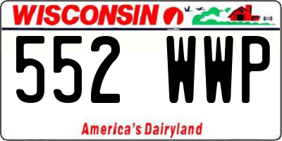 WI license plate 552WWP