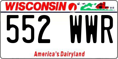 WI license plate 552WWR