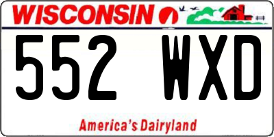 WI license plate 552WXD