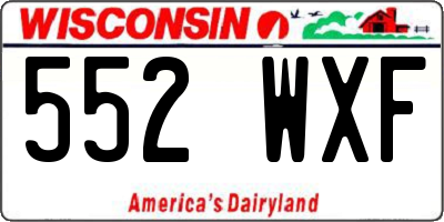 WI license plate 552WXF