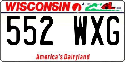 WI license plate 552WXG