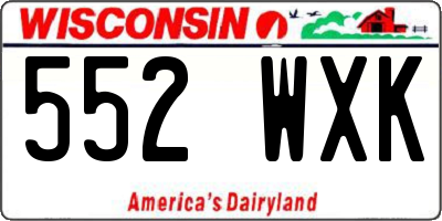 WI license plate 552WXK