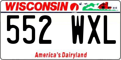 WI license plate 552WXL