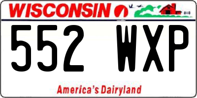 WI license plate 552WXP
