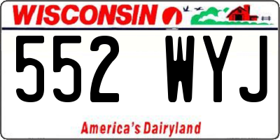 WI license plate 552WYJ