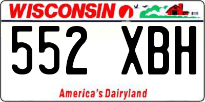 WI license plate 552XBH