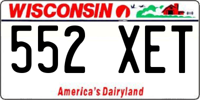 WI license plate 552XET