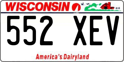 WI license plate 552XEV