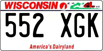 WI license plate 552XGK