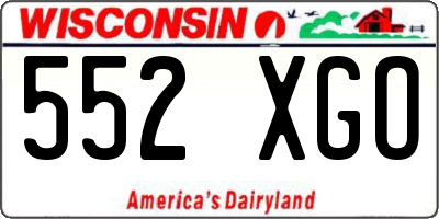 WI license plate 552XGO