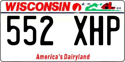 WI license plate 552XHP