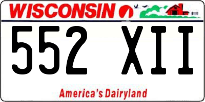 WI license plate 552XII