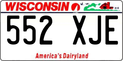 WI license plate 552XJE