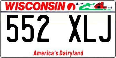 WI license plate 552XLJ