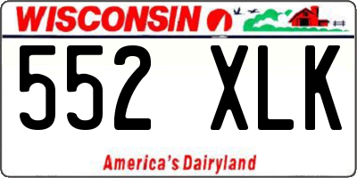 WI license plate 552XLK