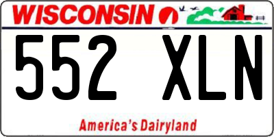 WI license plate 552XLN