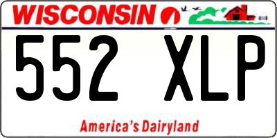 WI license plate 552XLP