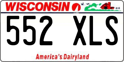 WI license plate 552XLS
