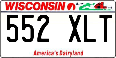 WI license plate 552XLT