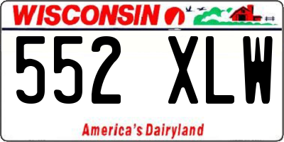 WI license plate 552XLW