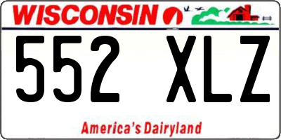 WI license plate 552XLZ