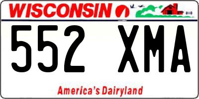 WI license plate 552XMA