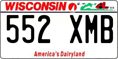 WI license plate 552XMB