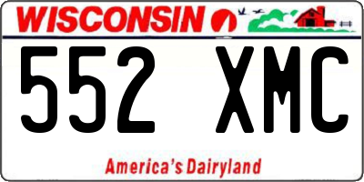 WI license plate 552XMC