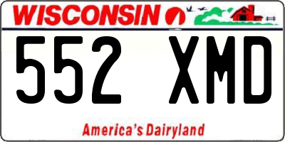 WI license plate 552XMD