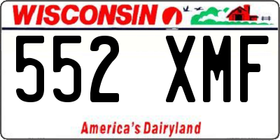 WI license plate 552XMF