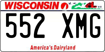 WI license plate 552XMG