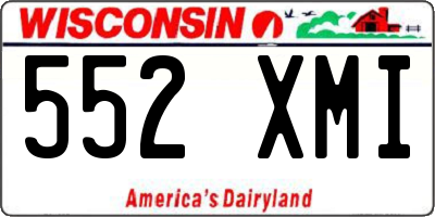 WI license plate 552XMI