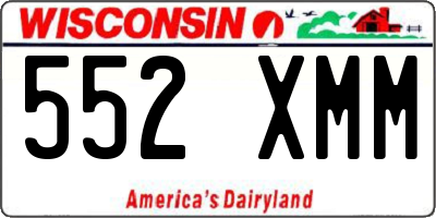 WI license plate 552XMM