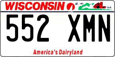 WI license plate 552XMN