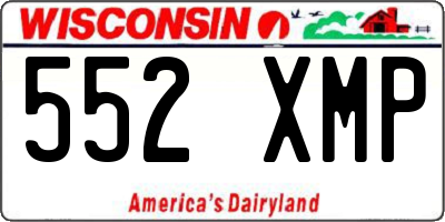WI license plate 552XMP