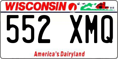 WI license plate 552XMQ