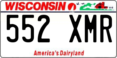 WI license plate 552XMR