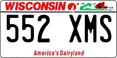 WI license plate 552XMS