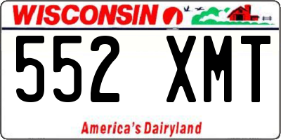 WI license plate 552XMT